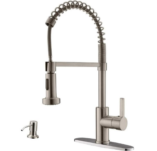 Kitchen Faucets with Pull Down Sprayer Stainless Steel Laundry Sink Faucet