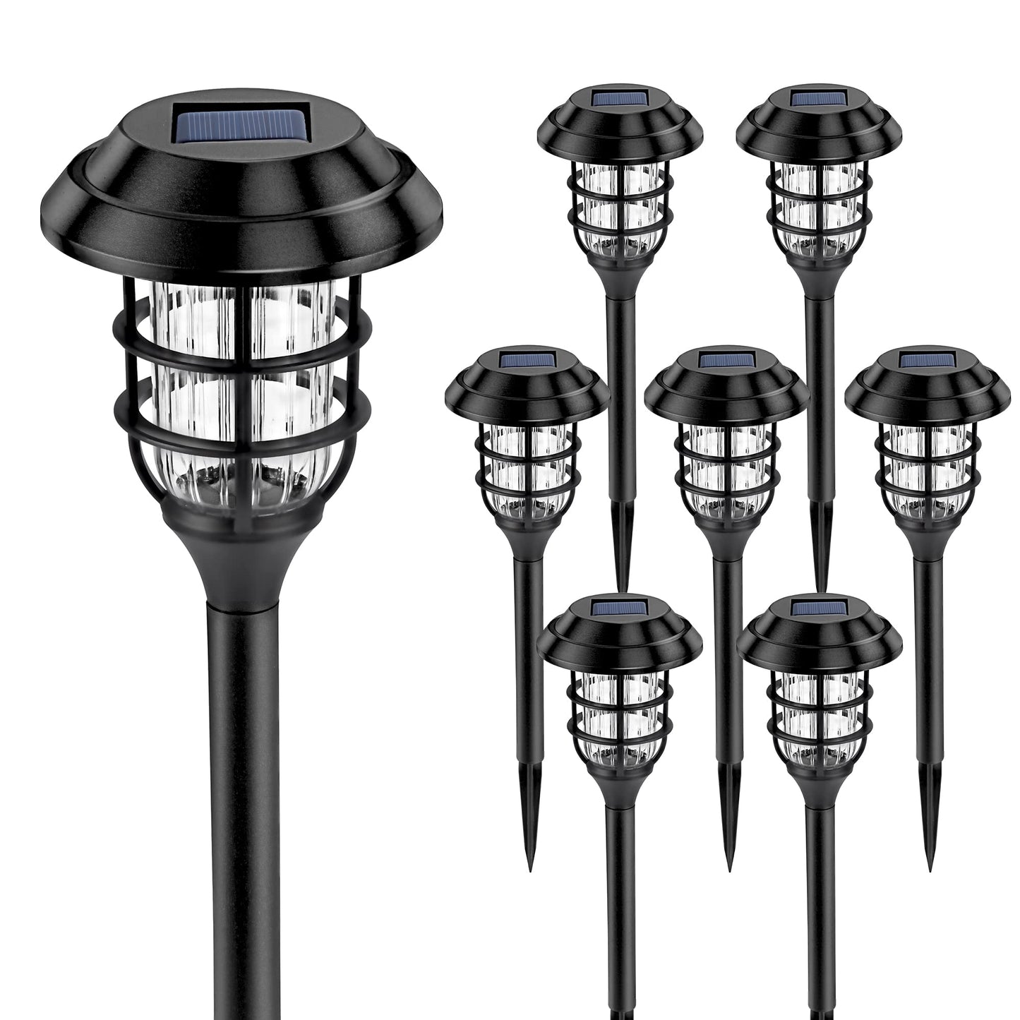 8 Pack Solar Pathway Lights Outdoor, Solar Powered Garden Lights, Waterproof Led Path Lights for Patio, Lawn, Yard, and Landscape