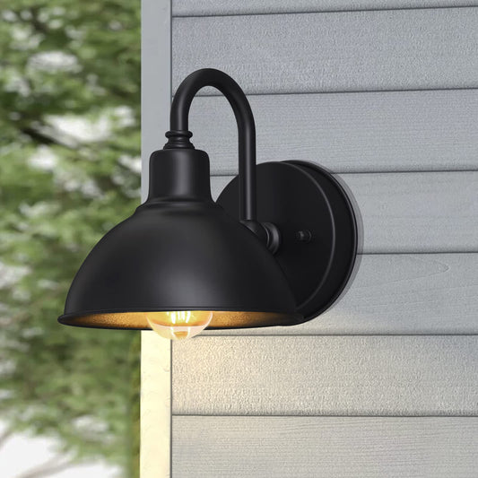 Outdoor Gooseneck Barn Light Fixture, Small and Exquisite, Classic Farmhouse Porch Light with E26 Bulbs, for Patio Garage Front Door