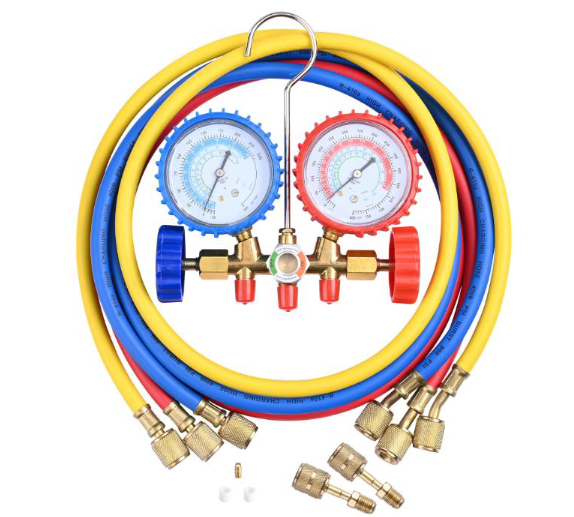 Manifold Dual Gauges Charging Hoses Set