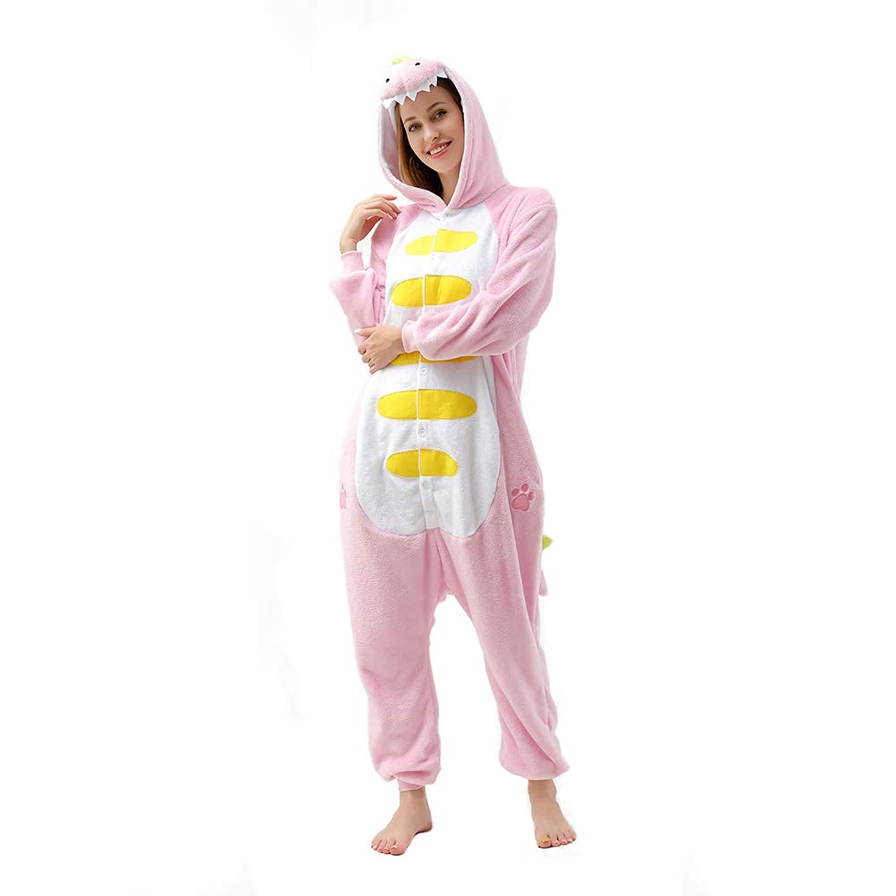 Afoxsos Adult Animal Pajamas Costume - Plush One Piece Cosplay Dinosaur Onesies Costume