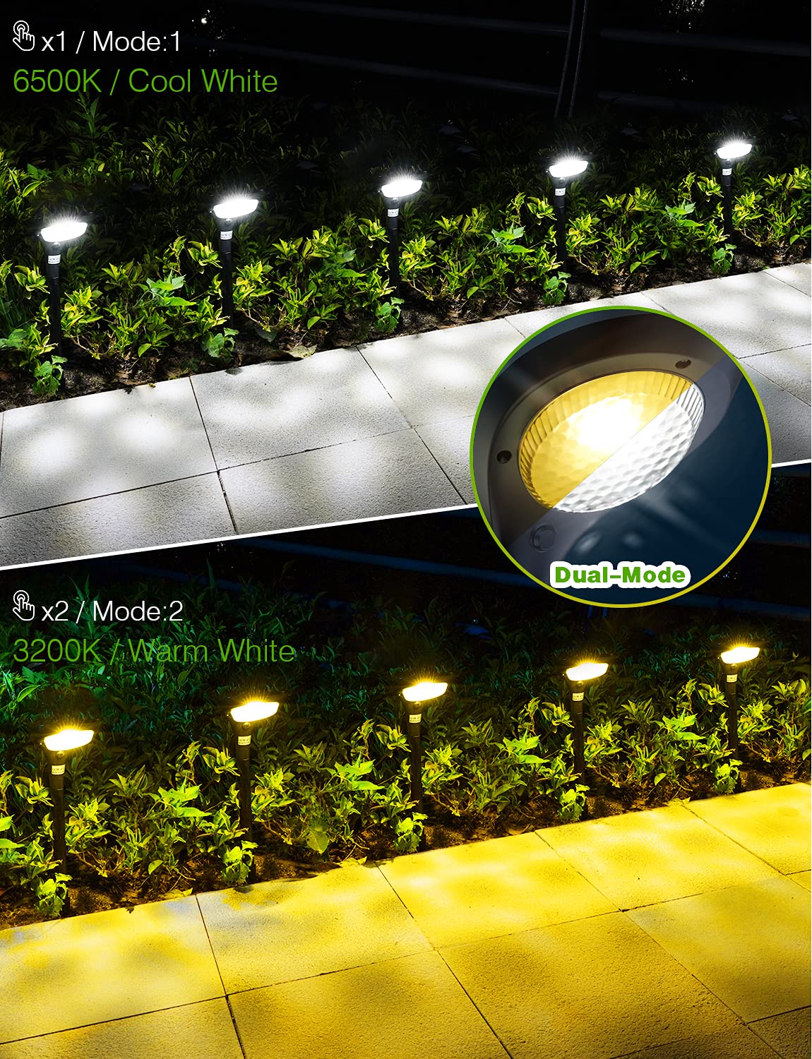 Solar Pathway Lights, Solar Lights Outdoor Garden lights Waterproof  with Auto On/Off Solar Landscape Lights for Lawn Yard Walkway Driveway