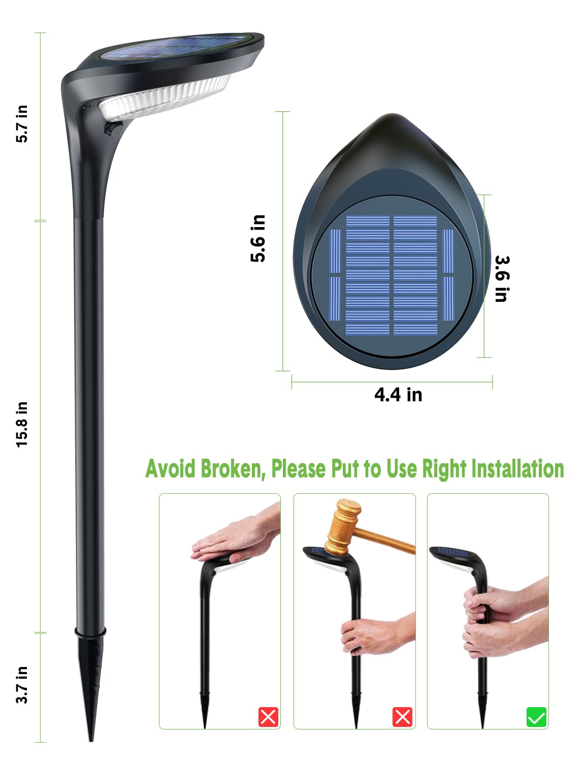 Solar Pathway Lights, Solar Lights Outdoor Garden lights Waterproof  with Auto On/Off Solar Landscape Lights for Lawn Yard Walkway Driveway