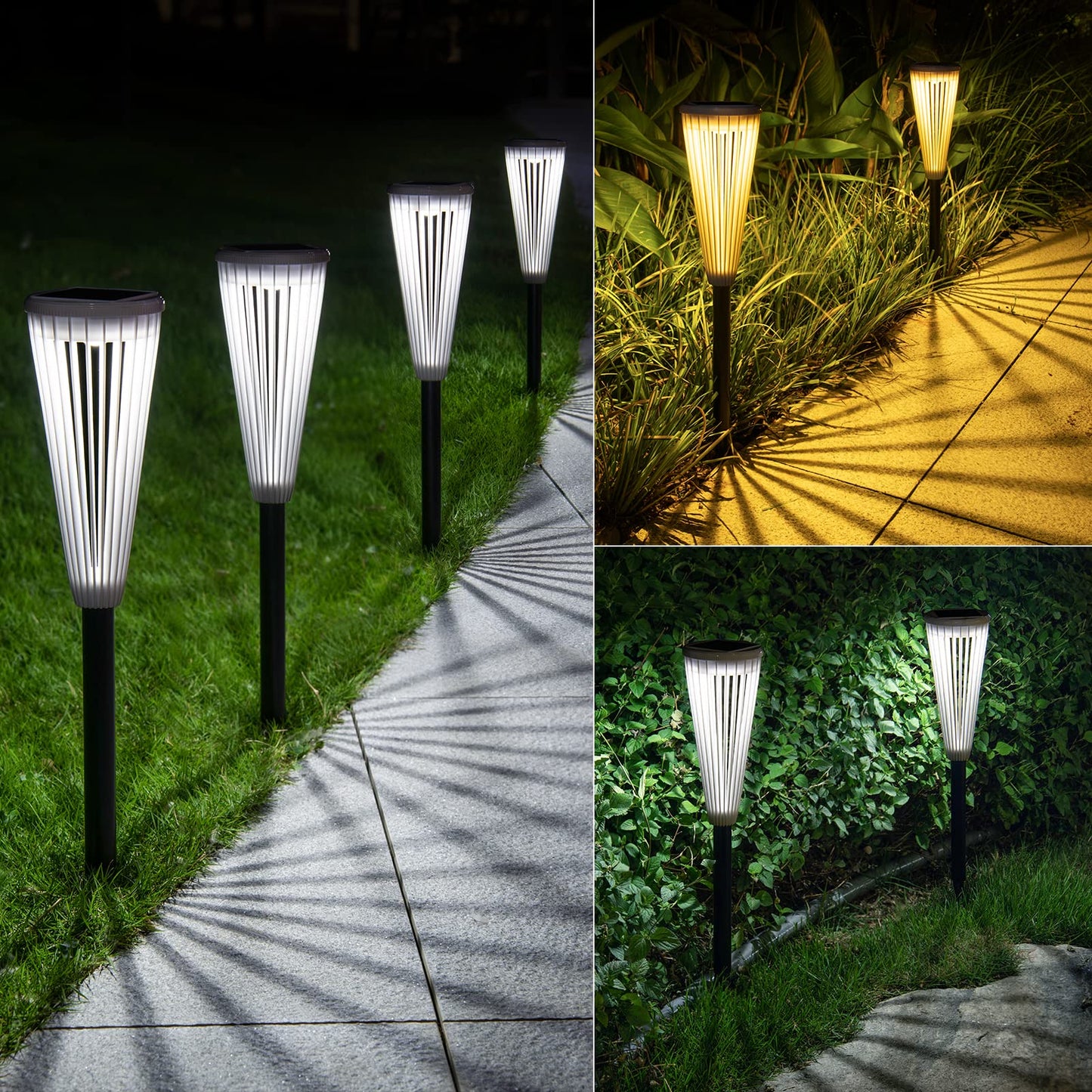 Solar Outdoor Lights, Solar Landscape Garden Powered Pathway Lights Switch Auto On/Off Waterproof LED Path Lighting for Garden Walkway Yard Driveway Patio Lawn Backyard Decor