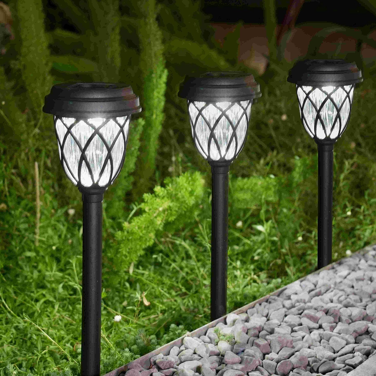 8 Pack Solar Outdoor Lights Decorative for Garden Pathway Walkway Driveway Sidewalk Yard Bright Landscape Lights Solar Powered for Landscape Lighting