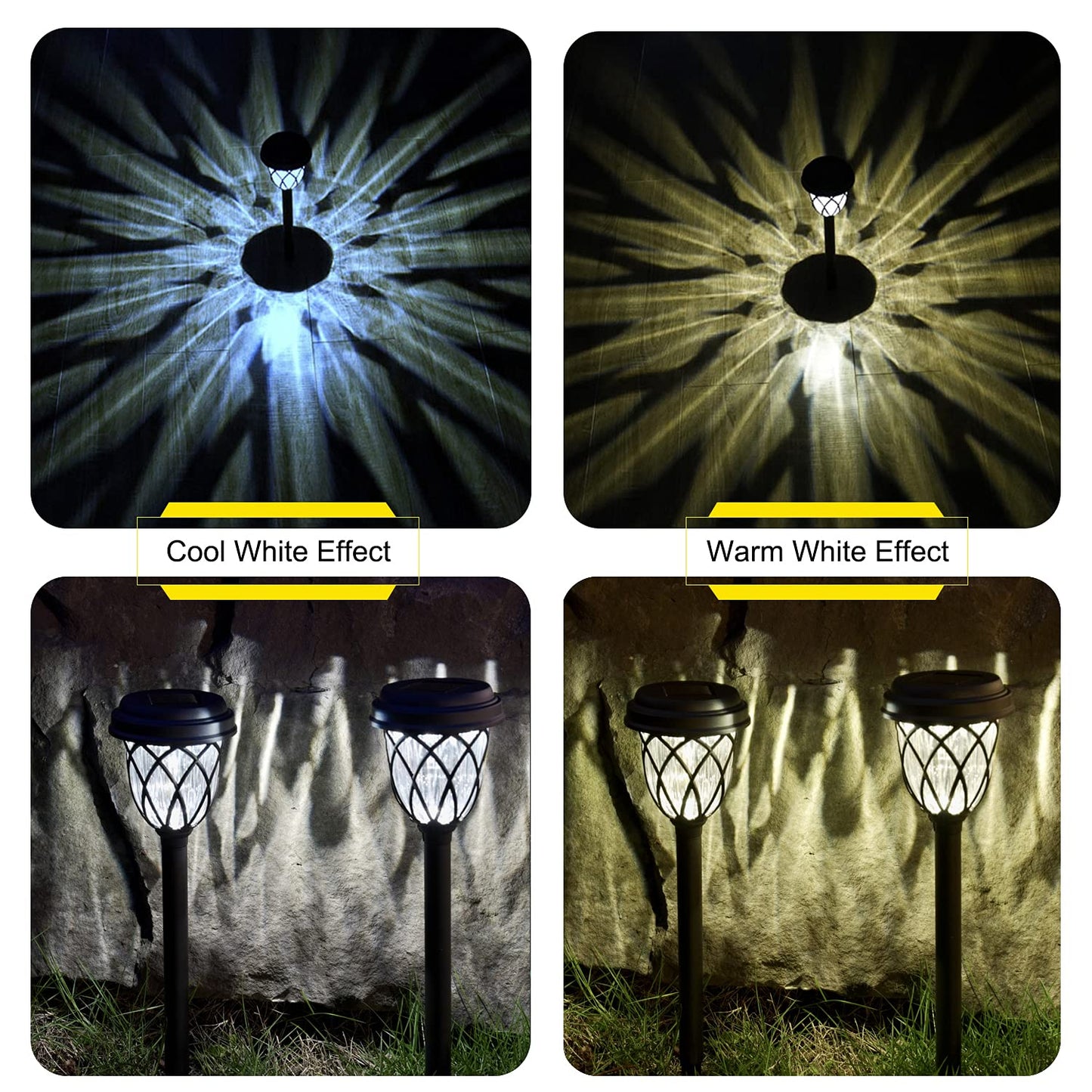 8 Pack Solar Outdoor Lights Decorative for Garden Pathway Walkway Driveway Sidewalk Yard Bright Landscape Lights Solar Powered for Landscape Lighting