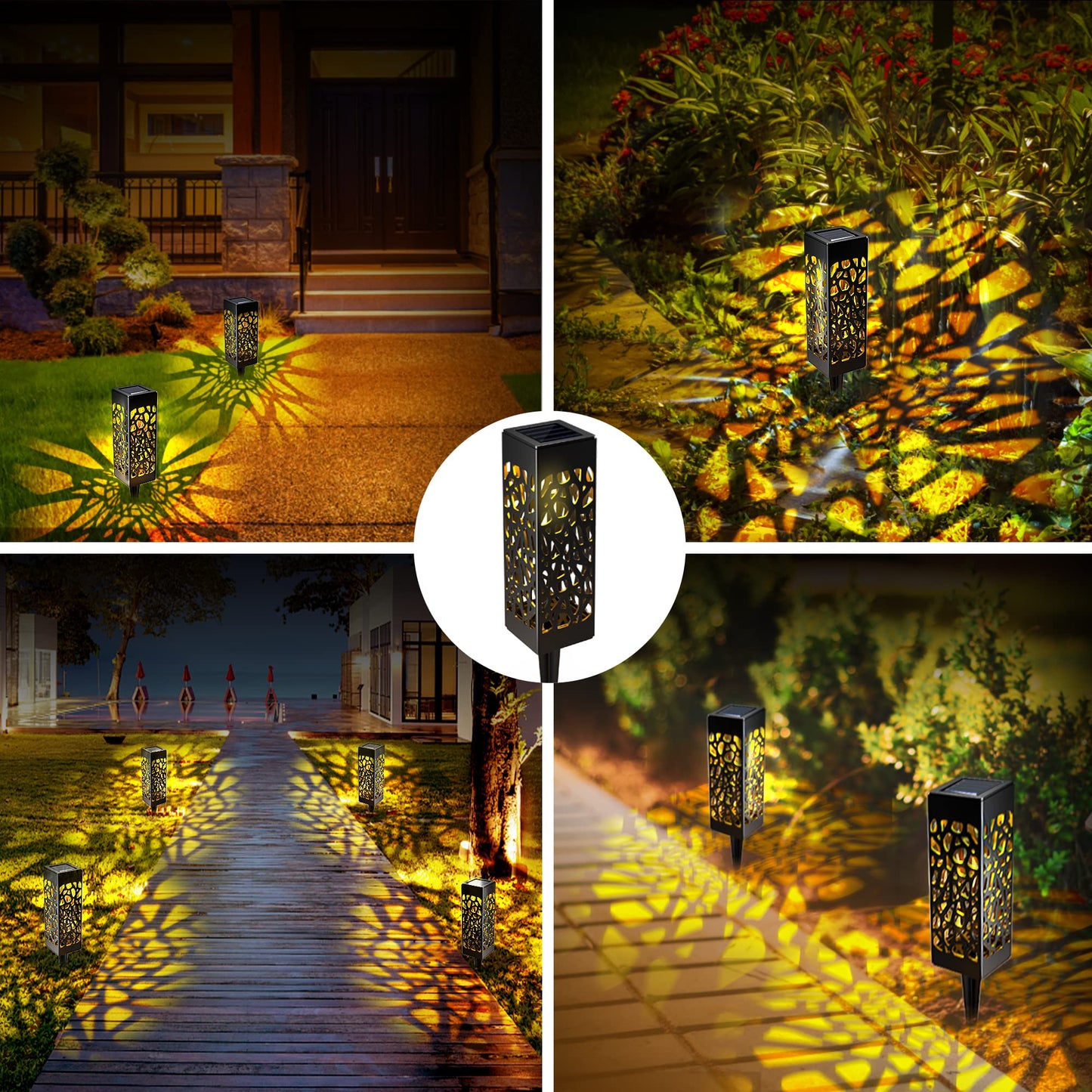 Solar Pathway Lights Outdoor, Solar Garden Lights, Waterproof LED Solar Landscape Lights Outdoor Auto On/Off for Garden Lamps for Patio, Lawn, and Yard