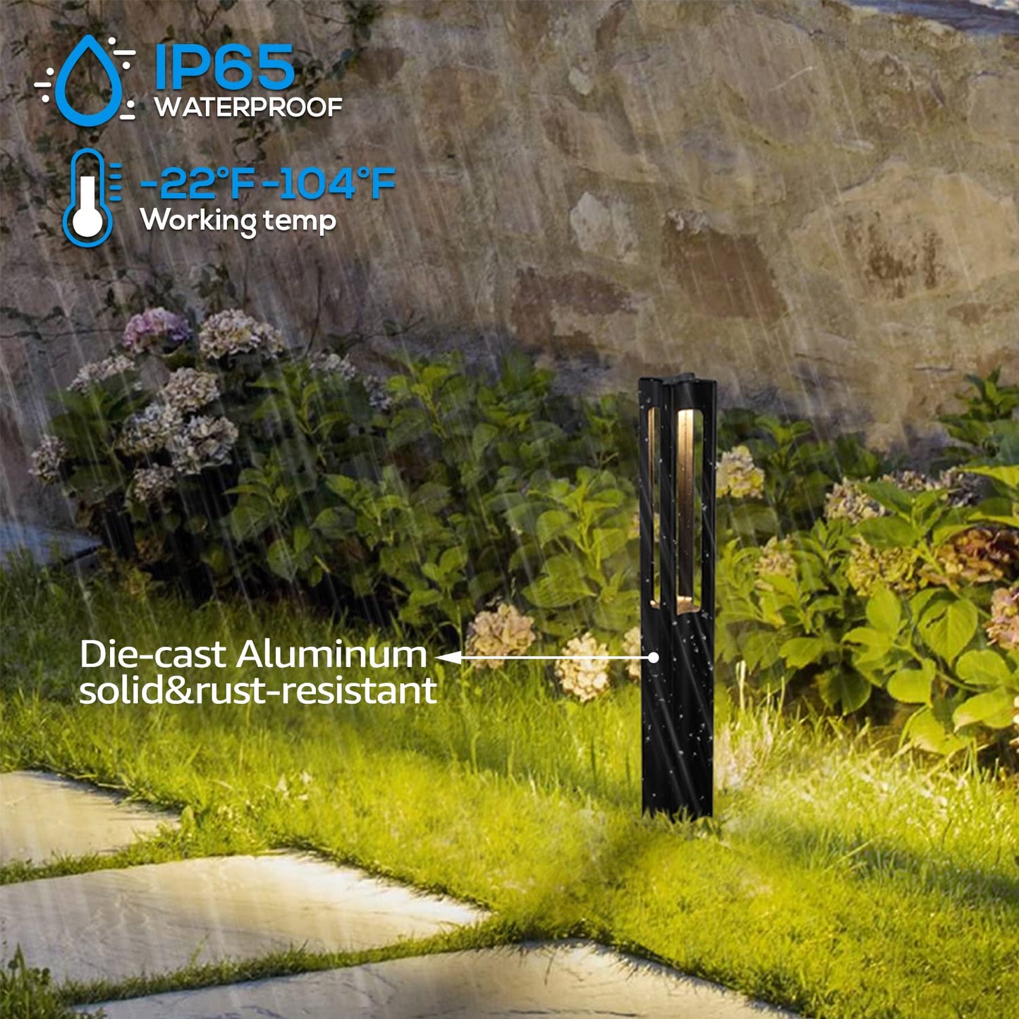 Low Voltage Pathway Lights, Landscape Path Lighting, Landscape Lights with Aluminum Housing, 50,000 Hours Lifespan,